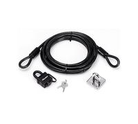 Master Lock 8271EURDAT Cavo con estremità a cappio e lucchetto e ancoraggio a parete, 4,5 m