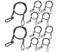 Cavo di sicurezza per luci da palcoscenico, nero, 10 pezzi, cavo di sicurezza Olaalite da 66 cm, in acciaio inox, carico di 49,9 kg, diametro 4 mm, corda di sicurezza per palcoscenico DJ Par