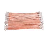 Cavo di terra, cavo a cinghia, 100 pezzi, messa a a ponte in rame puro, intrecciato conduttore, nastro collegamento flessibile(2.5#300mm)