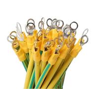Cavo di terra, filo 50 pezzi, lunghezza 10-30 cm, 14 AWG 12 10 connettore collegamento del pannello solare giallo verde apertura 5 mm 6 8(5mm,10cm 14 AWG 2.5mm)