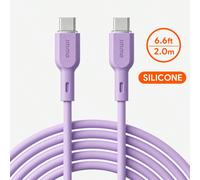 Cavo di tipo C, cavo di ricarica in silicone da USB di tipo C a USB di tipo C, ricarica rapida, ultra morbido, 2m, regalo di Natale, indispensabile per l'autunno e l'inverno 【Morbido al tatto】Non hai