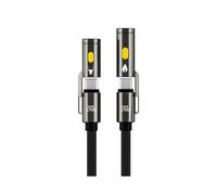 Cavo di Tipo C da 240 W con Torcia A LED e Accenditore Cavo di Ricarica Rapida Intrecciato In Nylon per Dispositivo di Ricarica di Tipo C da 1,2 M