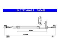 ATE Cavo comando, Freno stazionamento per MERCEDES-BENZ 24.3727-0468.2