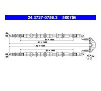 ATE 24.3727-0756.2 Cavo freno a mano