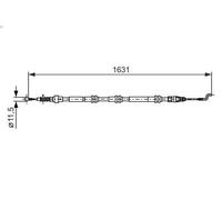 Cavo di trazione, freno di stazionamento per BOSCH per MULTIVAN T5 2 2011-2015