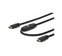 HDMI High Speed connection cable, type A, w/ amp. M/M, 15.0m, 4K@30Hz, gold, bl
