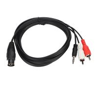 Cavo DIN 8 pin a 2 RCA da 3,5 mm maschio-maschio, adattatore audio Big DIN per amplificatore, ricevitore e subwoofer, lunghezza 1,8 m (5,9 piedi).
