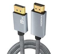 Cavo DisplayPort 1.4 a HDMI 2.1 8K, cavo adattatore Unidirectional DisplayPort a HDMI, con 8K@60Hz 4K@120Hz 144Hz 2K@240Hz, HDR HDCP DSC per TV, proiettore, monitor, AMD NVIDIA Graphics (2M)