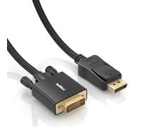 Cavo DisplayPort a DVI 0,5m, BolAAzul Cavo Convertitore DisplayPort a DVI-D Maschio Single-Link Intrecciato 1080P, Adattatore DP a DVI Maschio per Laptop PC HP Dell Lenovo Nvidia AMD