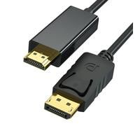 Cavo DisplayPort a HDMI 1,8 m, Adattatore Cavo DP a HDMI 4K, Cavo Unidirezionale DP 1.2 a HDMI 1.4 Compatibile con Monitor TV Proiettore Computer Portatile Dell HP e Altri