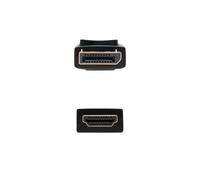 Cavo DisplayPort a HDMI con connettori maschio su entrambe le estremità, colore nero e lungo 5 metri. Ideale per collegare dispositivi con uscita DP a monitor HDMI, garantendo una trasmissione del