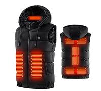 Gilet riscaldabile, con USB, per uomo e donna, leggero, lavabile, con impostazioni di calore a 3 livelli, per attività all'aperto, escursionismo, caccia, moto, campeggio, taglia M, nero, Nero