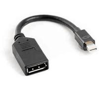 lanberg AD-0003-BK - Mini Displayport 1.2 (Mini Dp) maschio a DisplayPort femmina, adattatore con cavo, 10 cm, colore: Nero