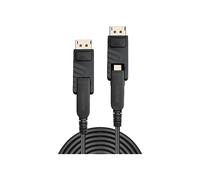 Lindy Cavo Mini DisplayPort 38481 – 1.4 ibrido in fibra ottica 20 m Nero con connettori DP removibili