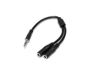 Cavo divisore stereo Slim - STARTECH - Maschio 3,5 mm a 2 femmine - Nero - 20 cm