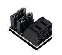 Cavo DOPPIO SATA 7 pin femmina con un angolo di 90 gradi 7 pin Adattatore verticale sottile femmina per la scheda HDD per computer desktop