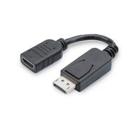 Cavo DP/HDMI A M/F con fermo nero 0,15m AK-340400-001-S