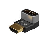 goobay Adattatore angolare 90° verticale/connettore angolare 8K @ 60Hz e 4K @ 120Hz HDMI maschio a HDMI femmina 48 Gbits prolunga adattatore/HDR, ARC, placcato oro, 72009