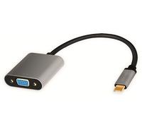 Logilink CUA0104 - Cavo adattatore USB 3.2 Gen 1-VGA, 1080p/60 Hz, in alluminio, nero/grigio, 0,15 m