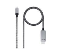 Nanocable 10.15.5102 cavo e adattatore video 1,8 m USB tipo-C HDMI Alluminio, Nero