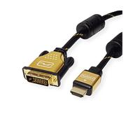 ROLINE - Cavo DVI HDMI 1 m Dual Link DVI D a HDMI con Ethernet e risoluzione 4K UHD I Nero, 1 m