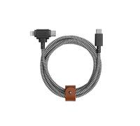 Cavo Eco Belt da USB-C a USB-C/Lightning - Zebra da 1,8 m - Nouvo
