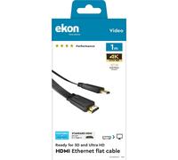 Cavo Ekon HDMI flat alta velocita con Ethernet 1 metro gold