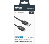 Cavo Ekon USB 3.1 A a Micro USB B 1,8 MT nero