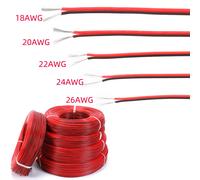 Cavo elettrico a 2 pin in rame stagnato 18/20/22/24/26 AWG Cavo per striscia LED di prolunga in PVC isolato Cavo rosso nero