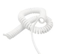Cavo elettrico a spirale, Cavo a molla telescopico a spirale quadrato da 0,15 mm, 8 conduttori, 26 AWG, bianco, allungabile da 1 metro a 15 metri.(Stretch 6 meter)