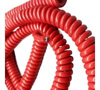 Cavo elettrico a spirale, Cavo di alimentazione a spirale in rame rosso quadrato da 2,5 mm, 3 conduttori, 13 AWG(Stretch 3 Meters)