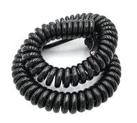 Cavo elettrico a spirale con filo a molla a 3 conduttori da 2,5 m/pz 24 AWG/14 AWG / 17 AWG/ 20 AWG 0,2-2 Cavo estensibile cavo di alimentazione quadrato nero ( Size : 2.5m , Color : 3-core 24AWG )