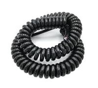 Cavo elettrico a spirale estensibile, Cavo nero da 1,2 metri, fili con perni multipolari, 0,2 mm, 0,5 mm, 1,5 mm, può estendere la potenza di trazione(3 core 24AWG,Line length 7.5 meter)