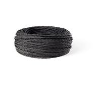 Rolla 50 mt cavo elettrico a treccia 3x0,75 mm rivestito in tessuto nera