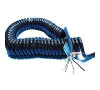 Cavo elettrico, cavo di alimentazione retrattile, Cavo di rete a spirale con doppia schermatura a 10 conduttori, 20 AWG, allungabile da 1 metro a 15 metri(Stretch 6 meter)
