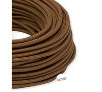 CAVO ELETTRICO COLORATO MARRONE CUOIO E RUGGINE IN TESSUTO PER LAMPADARI PENDEL