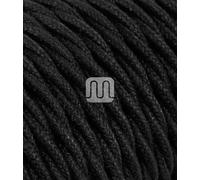 CAVO ELETTRICO COLORATO NERO IN TESSUTO FILATO GREZZO PER LAMPADARI PENDEL