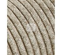 CAVO ELETTRICO COLORATO ROTONDO IN TESSUTO FILATO GREZZO VINTAGE. PENDEL LAMPADE