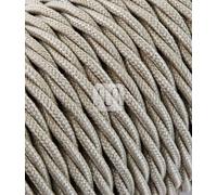 CAVO ELETTRICO COLORATO SABBIA IN TESSUTO FILATO GREZZO PER LAMPADARI PENDEL