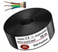Cavo elettrico da terra, da 5 fino a 100 m, NYY-J 3 x 2,5 mm², anello per posa all'aperto, per posa interrata, 75 m