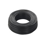 Cavo Elettrico FS17, 6 MMQ, Rotolo 10/20 Metri, Multicolore (Verde, Nero, Blu, Marrone, Grigio) (NERO, 20MT)