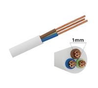 Cavo elettrico H05VV-F 3 x 1,0 mm2 1 metro guaina bianca (venduto a metro) Aigostar