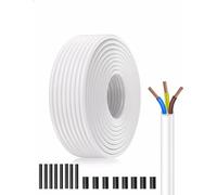 Cavo Elettrico H05VV-F 3x1,5 mm² Bianco 30m | Flessibile in PVC con Anime in Rame Multifilare | per Quadri Elettrici, Prolunghe, Fai Da Te (Fai-Da-Te) | Alta Qualità