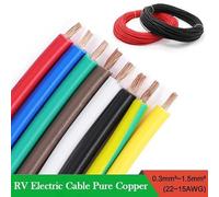 Cavo elettrico in PVC con filo di rame for camper da 1-20 m, unipolare multifilare, for motore audio for auto(Yellow,3 METERS_22AWG (0.3MM2))