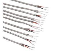 Cavo elettrico intrecciato tipo K Cavo di compensazione for termocoppia K2 Cavo intrecciato schermato di diverse dimensioni(1M,K2x0.4mm Ordinary)