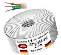 Cavo Elettrico MAS-Premium NYM-J per Ambienti Umidi, 3 x 2,5 mm², Lunghezza 5-100 m, Grigio, Rame, 3 filamenti, 16 AWG, Conforme VDE