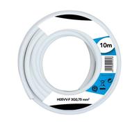 CAVO ELETTRICO PROLUNGA 10MT 3G0,75 MM H05VV-F MATASSA FILO ELETTRICO BIANCO