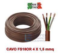 CAVO ELETTRICO QUADRIPOLARE FS18OR 4 X 1,5 REPERO MARRONE CAVO NUOVA NORMATIVA