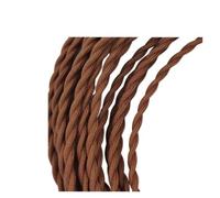Cavo Elettrico Tessile Cavo elettrico vintage a 2 nuclei intrecciati | Cavo for lampada a sospensione in tessuto Retro Cavo aereo con base for lampada retrò multipla(Brown,10M_0.75MM²)
