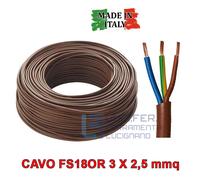 CAVO ELETTRICO TRIPOLARE FS18OR 3 X 2,5 REPERO MARRONE CAVO NUOVA NORMATIVA